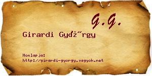 Girardi György névjegykártya
